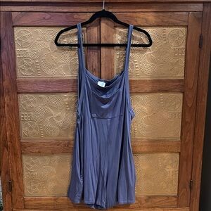 Women’s Sleeveless Romper Shorts in Slate Blue